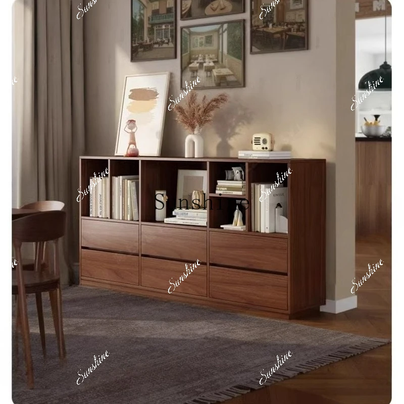 formaldehyde-free custom solid wood bedside table, antique integrated rack in household bedroom  FT