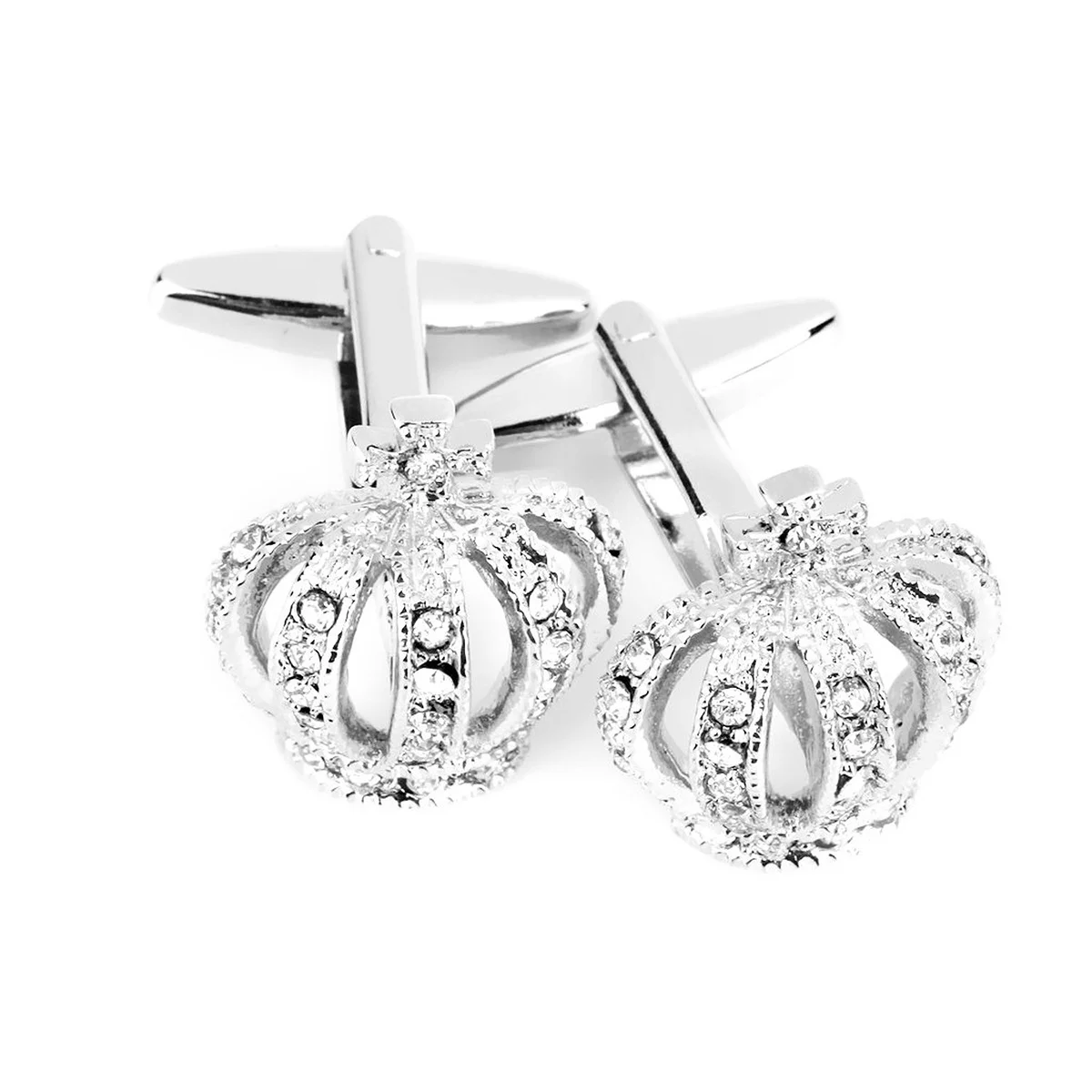 

1Pair French Shirt Crown Rhinestone Cufflinks Stylish Design Wedding Groomsmen Fathers Day Birthday Gift Groomsmen Gift