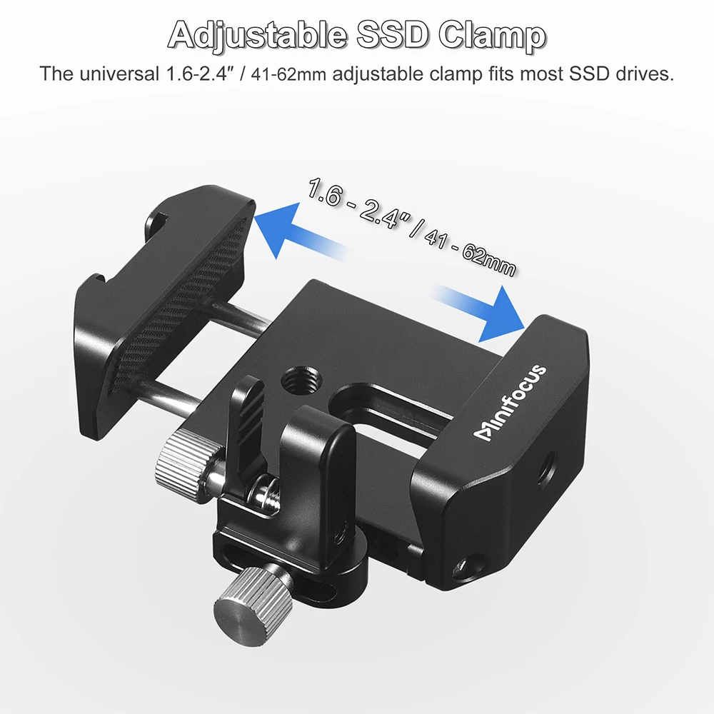 SSD Mount Bracket SSD Holder with Cold Shoe Cable Clamp, 1.6