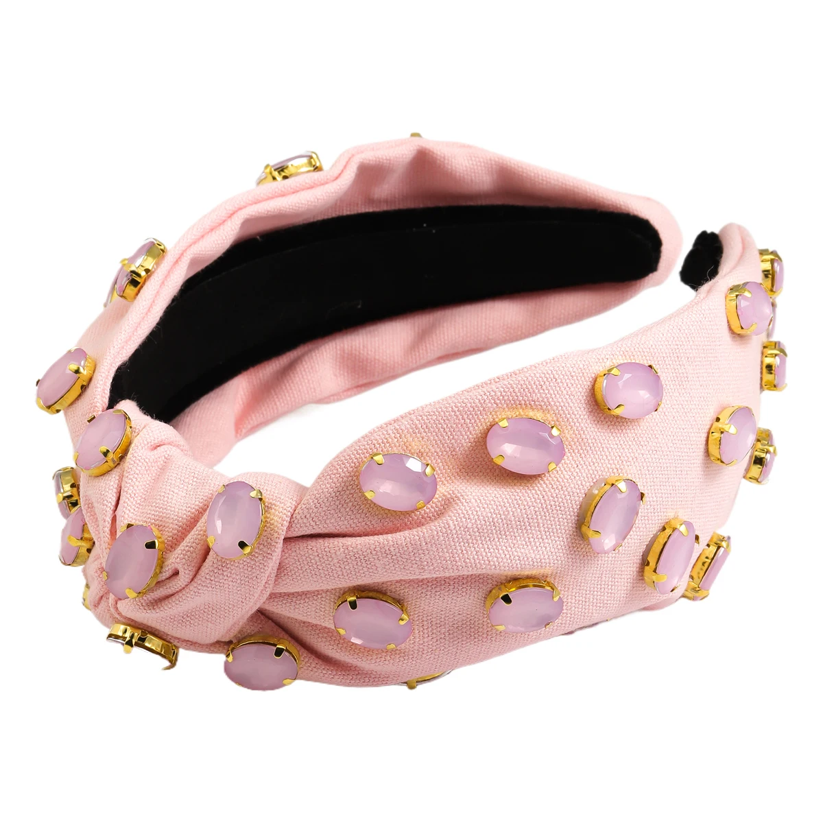 Best Lady Pink Lovely and Sweet Ellipsoid Rhinestone Intersperse Women\'s Headband Jeweled Hair Accessories Young After Wearing