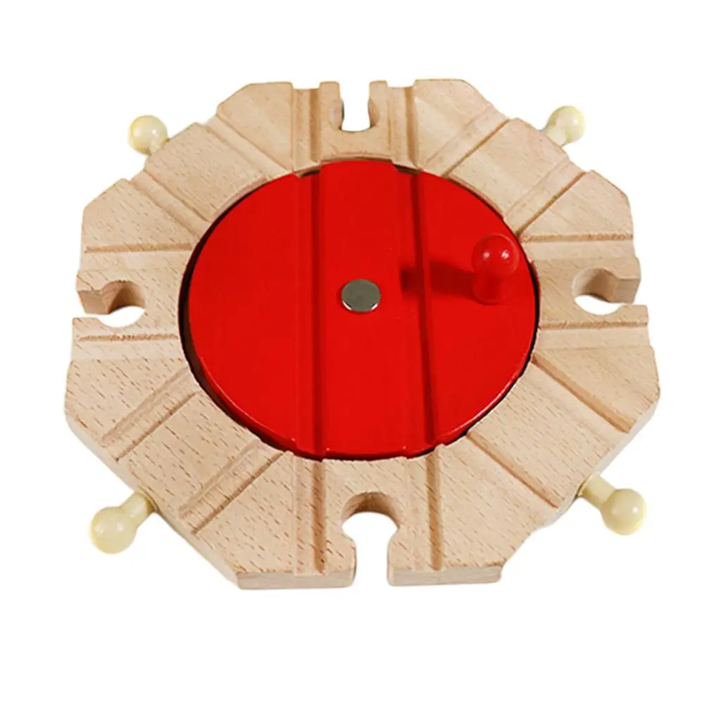 Wooden Trains Accessories Durable Wooden Turntable Educational Toy Kit for Kids Early Learning