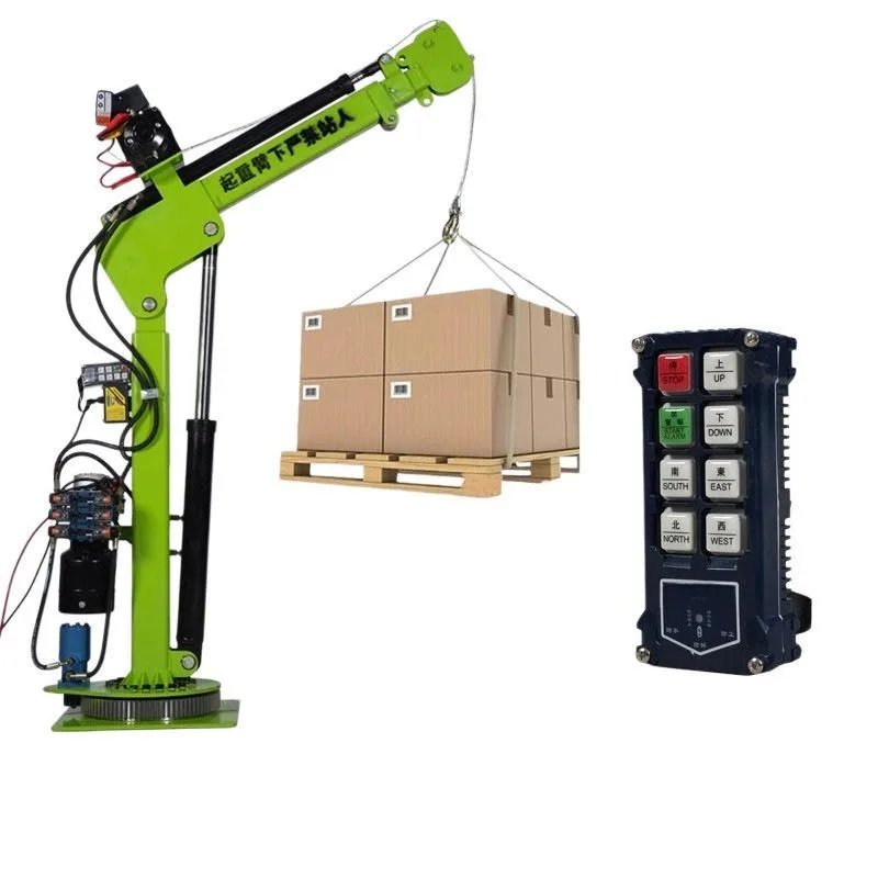 Adjustable Folding Car Hydraulic Crane Sturdy Reinforced Bearing Frame Easy Assembly And Movement Construction Site Lifting Use