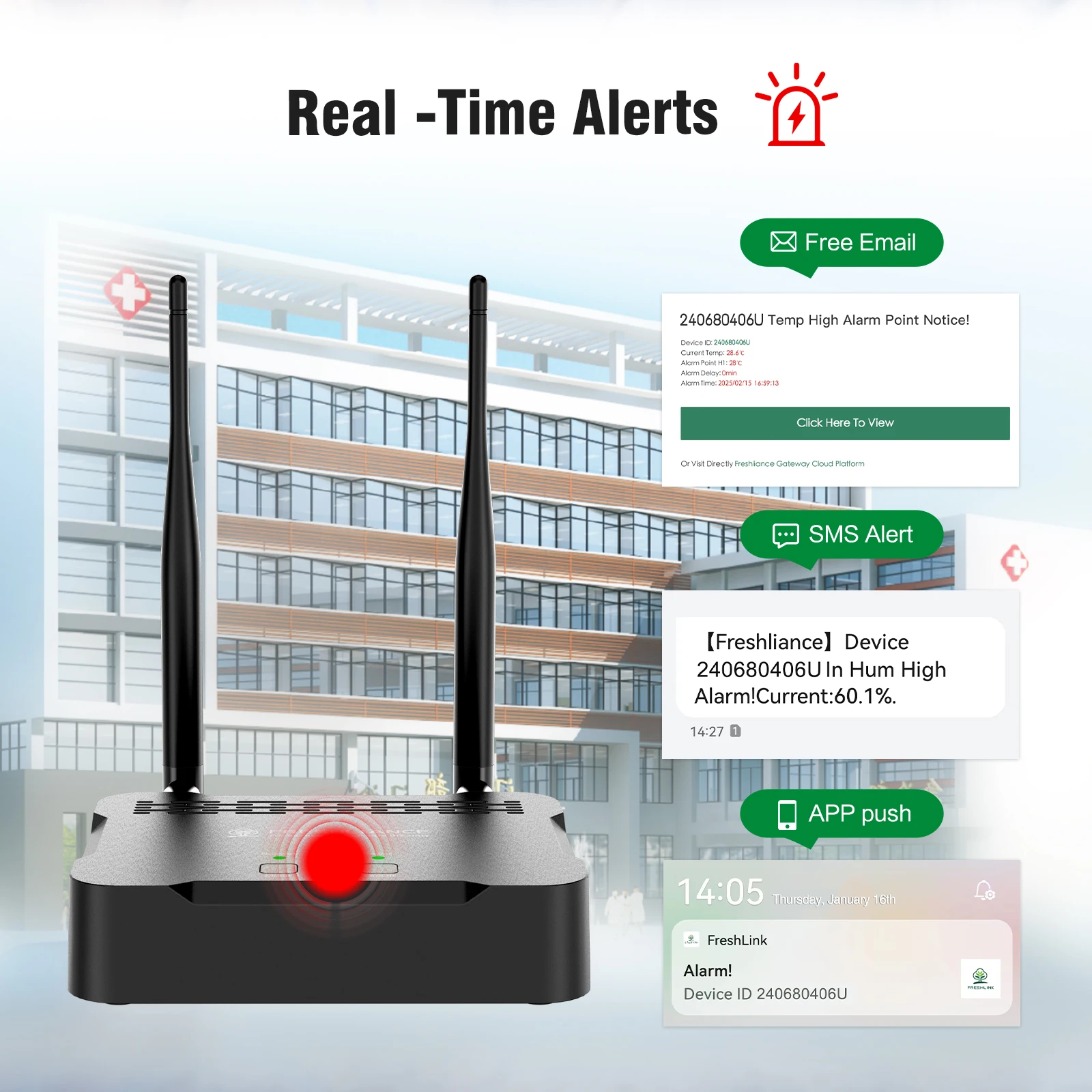 4G/WIFI/LAN OEM Monitor Temperature and Humidity Data Logger LoRa Gateway and LoRa Sensor