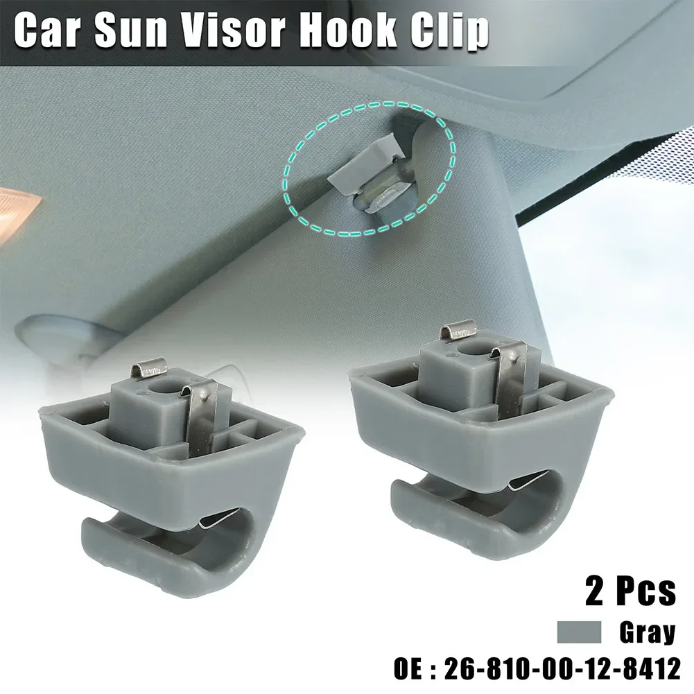

2pcs Gray Car Sun Visor Hook Clip Bracket 26-810-00-12-8412 For Mercedes-Benz 300TE 190D 190E 300D Sun Visor Clip PART