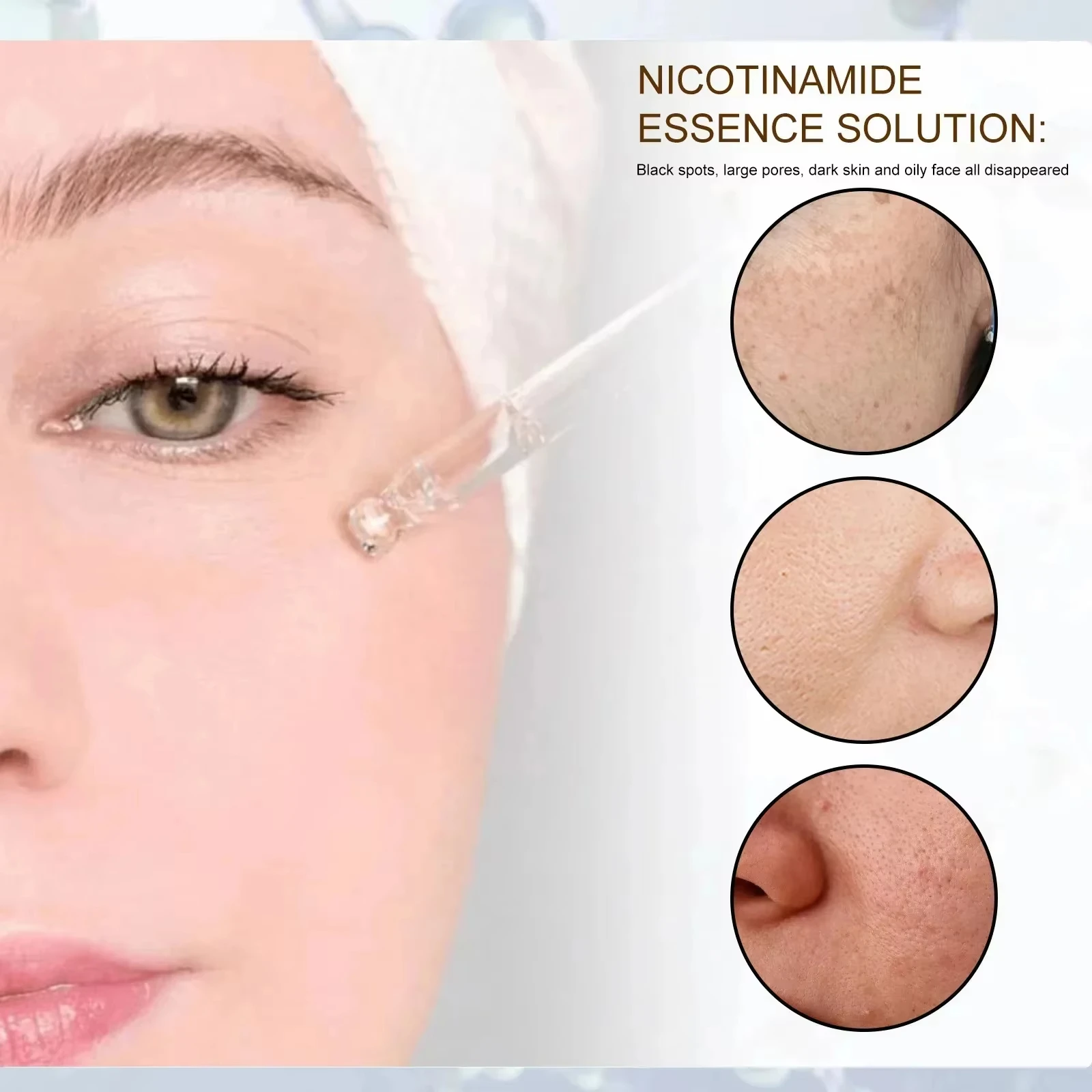 سيروم إزالة المسام الكبيرة، حمض اللاكتيك، منتجات إصلاح تقليص مسام الوجه، تقليل المسام، ثبات العناية بالبشرة الكورية الناعمة.