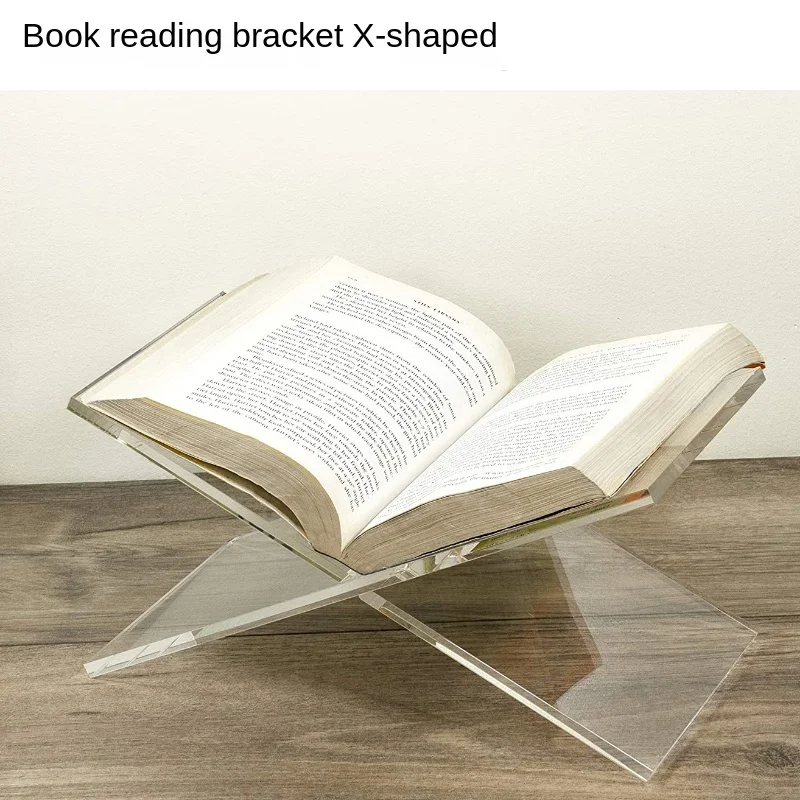 

Прозрачная акриловая книжная полка X-образной формы, демонстрационный кронштейн для книг, художественное украшение, простая настольная подставка для хранения журналов