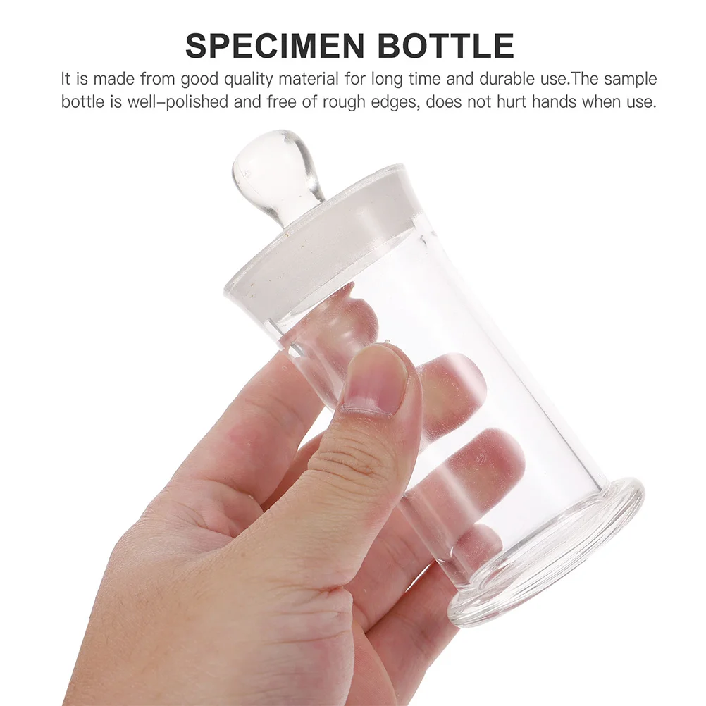 

2Pcs Sample Bottle Clear Borosilicate Glass Vial Heat Resistant Laboratory Sealing Bottle for Experiment Storage