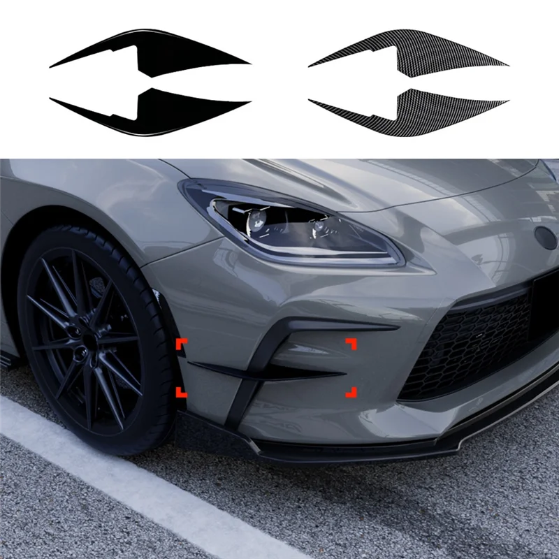 ABTC-Car Front Bumper Side Splitter Spoiler Canards Air Knife Spoiler For Toyota GR86 Subaru BRZ 2022+ Glossy Black