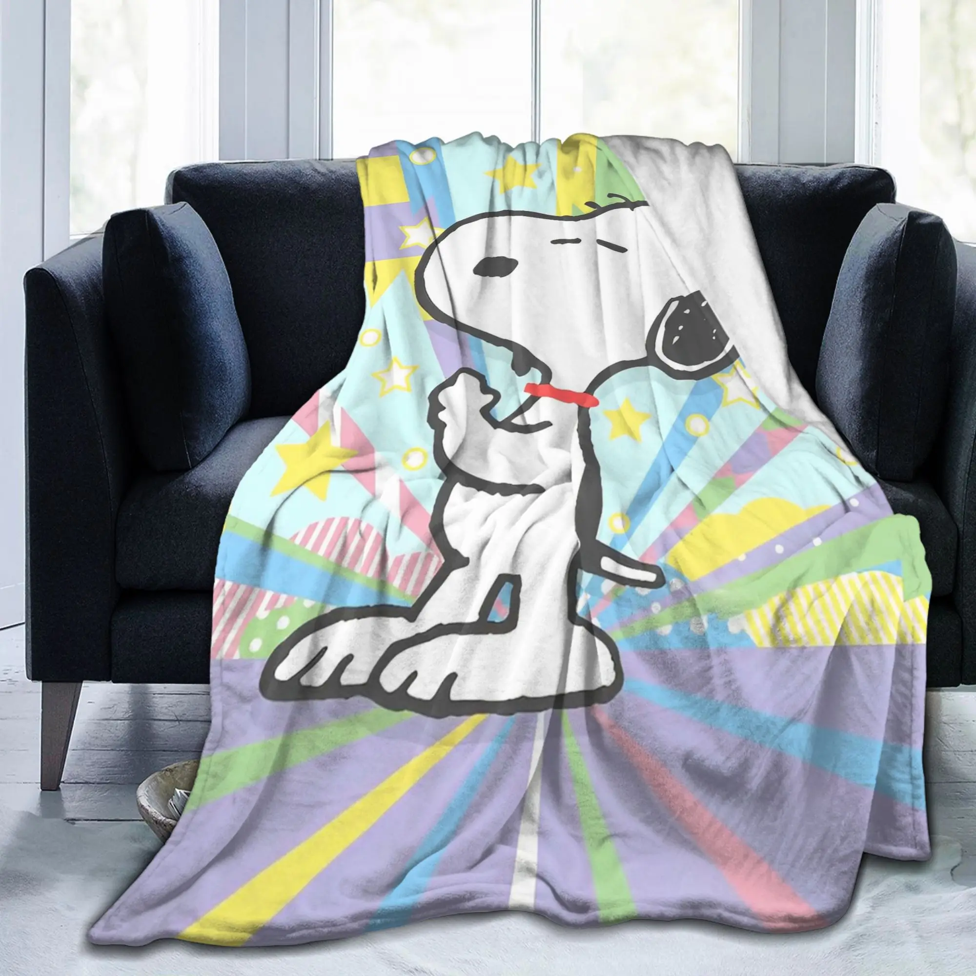Cartoon Snoopys Blankets  Fuzzy Awesome Warm Throw Blankets for Chair Covering Sofa Spring/Autumn,