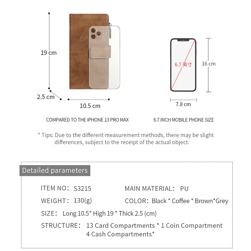 محفظة رجالية طويلة من جلد البولي يوريثان للخريف نمط جديد مزدوج الطي سعة كبيرة حامل بطاقة العملة بالجملة