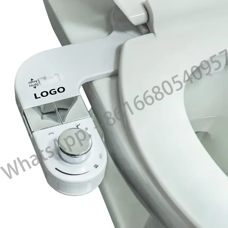Custom logo Button/Knob Cold Water Bidet Attachment Plastic CUPC Non-Electric Nozzle Self-Cleaning Angle Adjustable Toilet