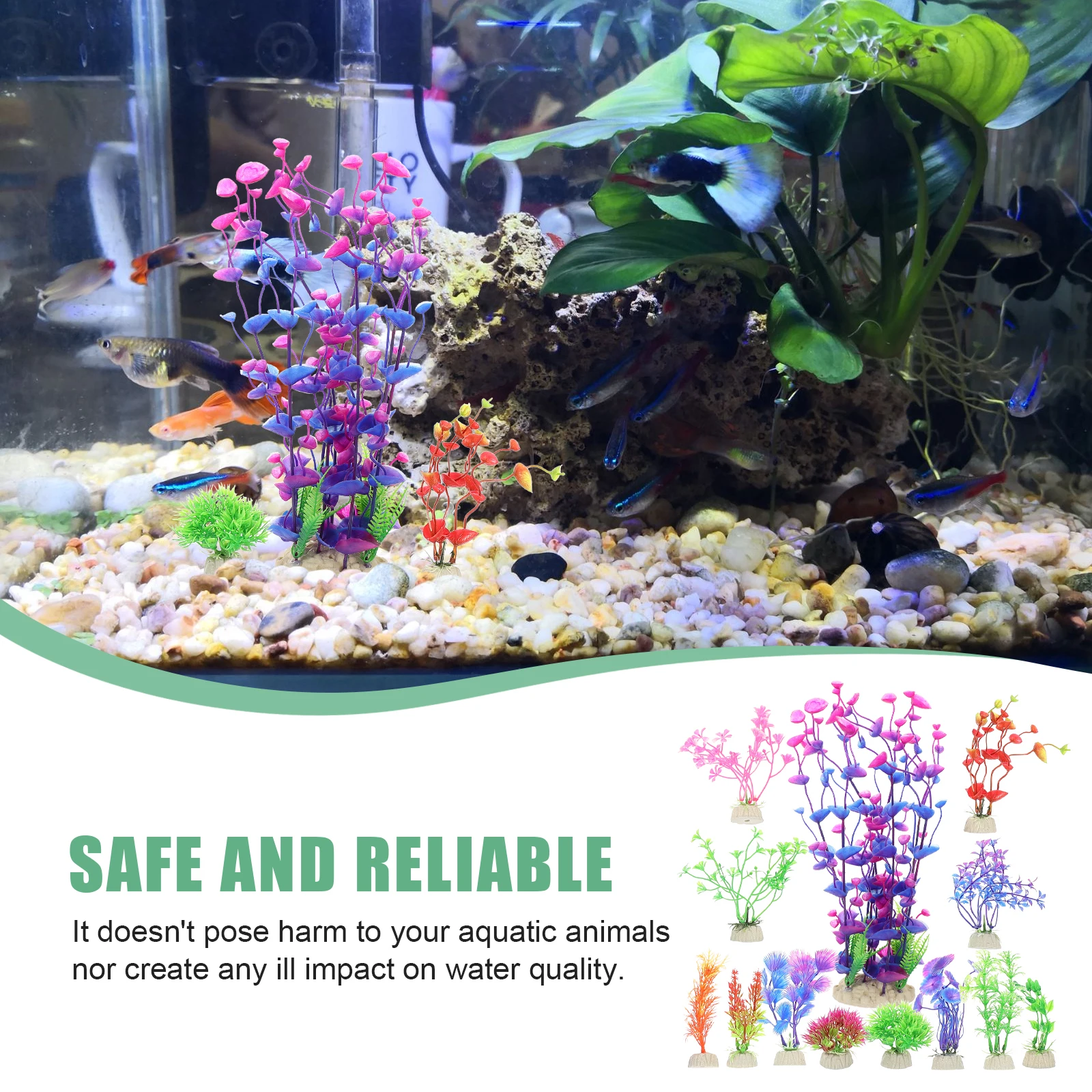 

13pcs Aquarium Artificial Fake Water Grass Decoration Fish Tank Ornaments Simulated Aquatic Plants Decorative Aquarium