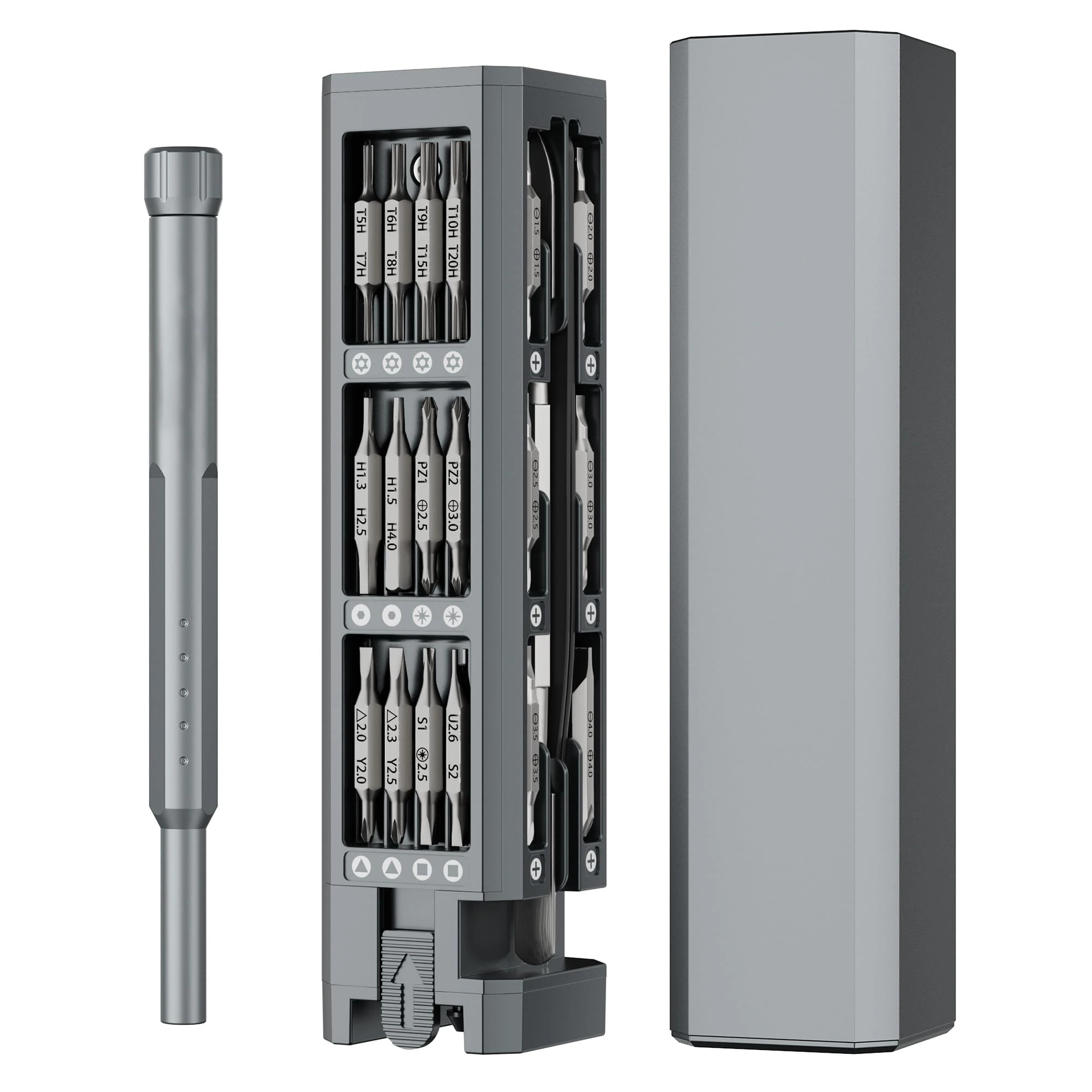 

Набор прецизионных отверток 60 в 1, 36 магнитными битами Phillips Torx и всплывающим футляром для инструментов для телефонов, часов и очков