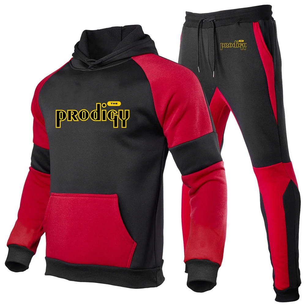 The Prodigy Punk Bigbeat Rock Band 2024 Men's Spring Autumn Zipper Hoodies Sweatpant Harajuku Gradient Color Comfortable Suit