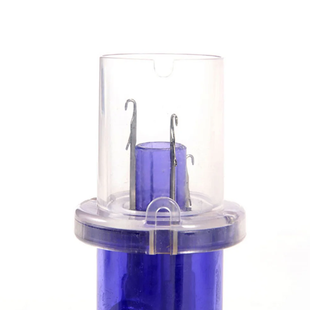 

Mini Knitting Machine for DIY Crafts Blue Color Easy to Operate Portable Design Hand Mill Winder Spool Tool Knitting Spiral Loop