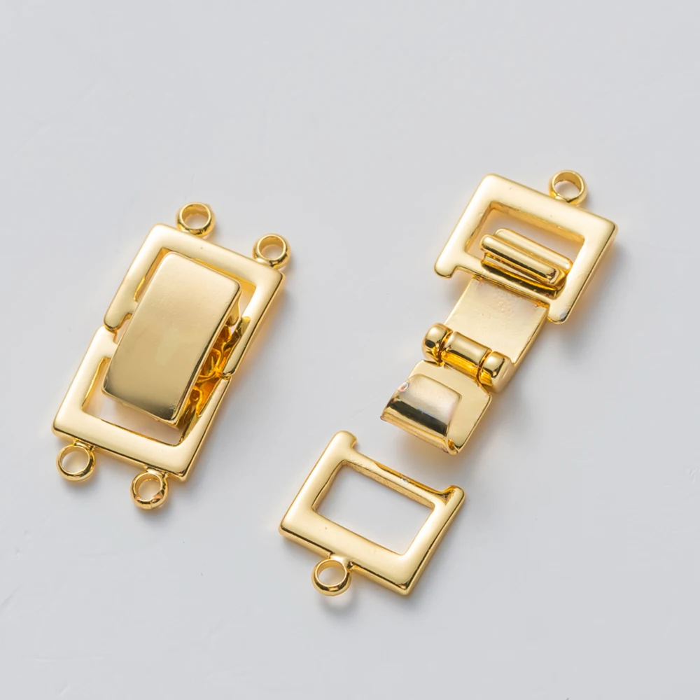 2 stuks 14K vergulde gelaagde sluiting 2 strengen ketting gelaagdheid sluiting ketting connectoren bar links schuifslot voor sieraden maken