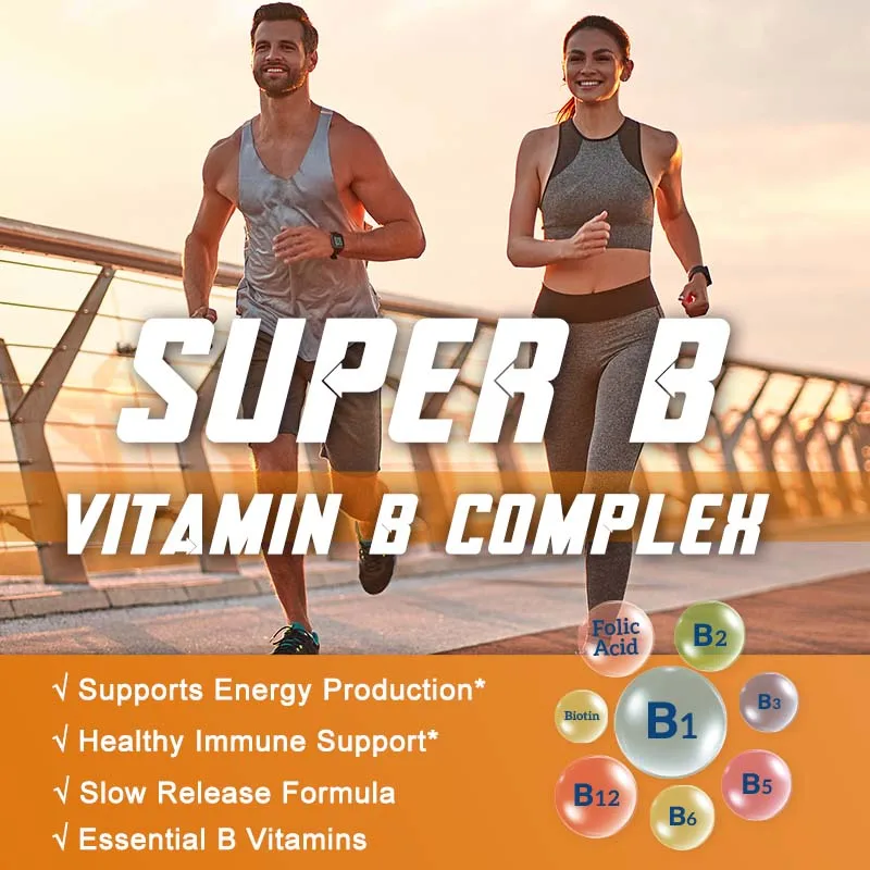 Complejo de vitamina B: apoya el sistema inmunológico, promueve la salud del cerebro y del sistema nervioso y ayuda a mantener el estado de ánimo saludable