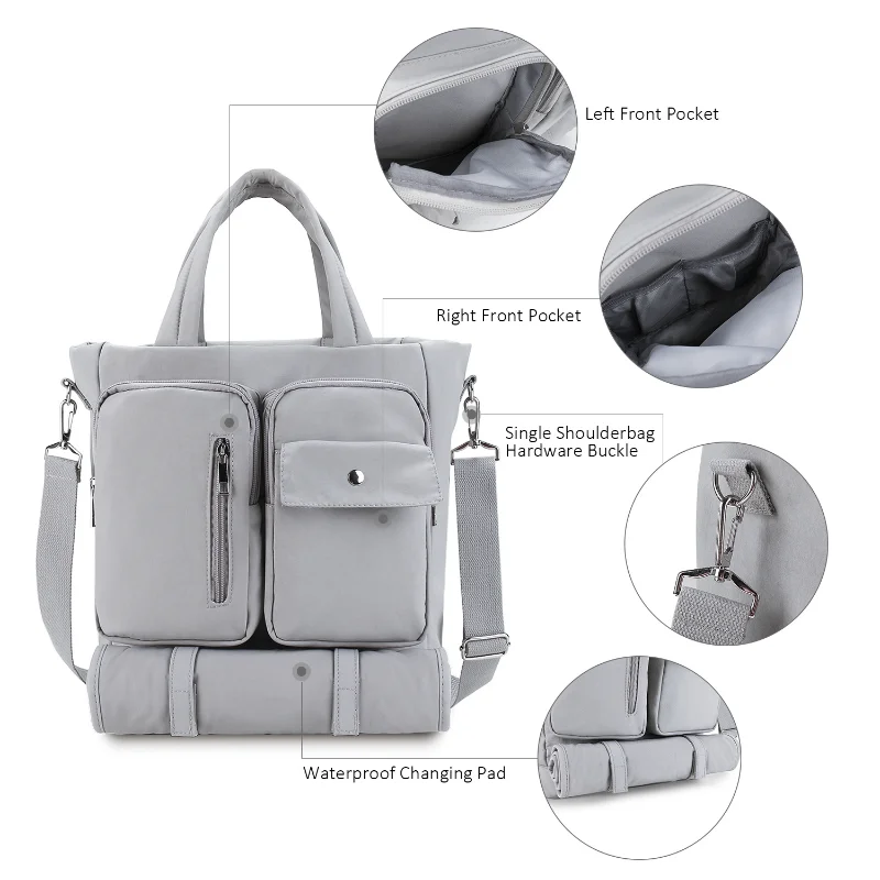Waterproof Baby Diaper Pad Nylon Insulation Bag One Shoulder Mommy Bag Portable Mother and Child Travel Backpacks