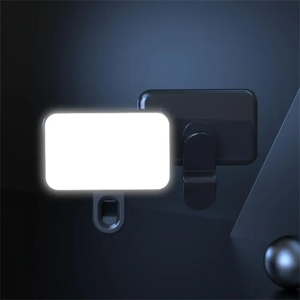 

Portable Mini Selfie Fill Light Rechargeable 3 Modes Adjustable Brightness Clip On For Mobile Phone Computer Fill Light