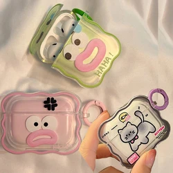 Ins Cute Cartoon Silicone Wave Earphone Case For Airpods Pro 2nd Generation Air Pods 1 2 3 Cover Accessories Keyring Couples