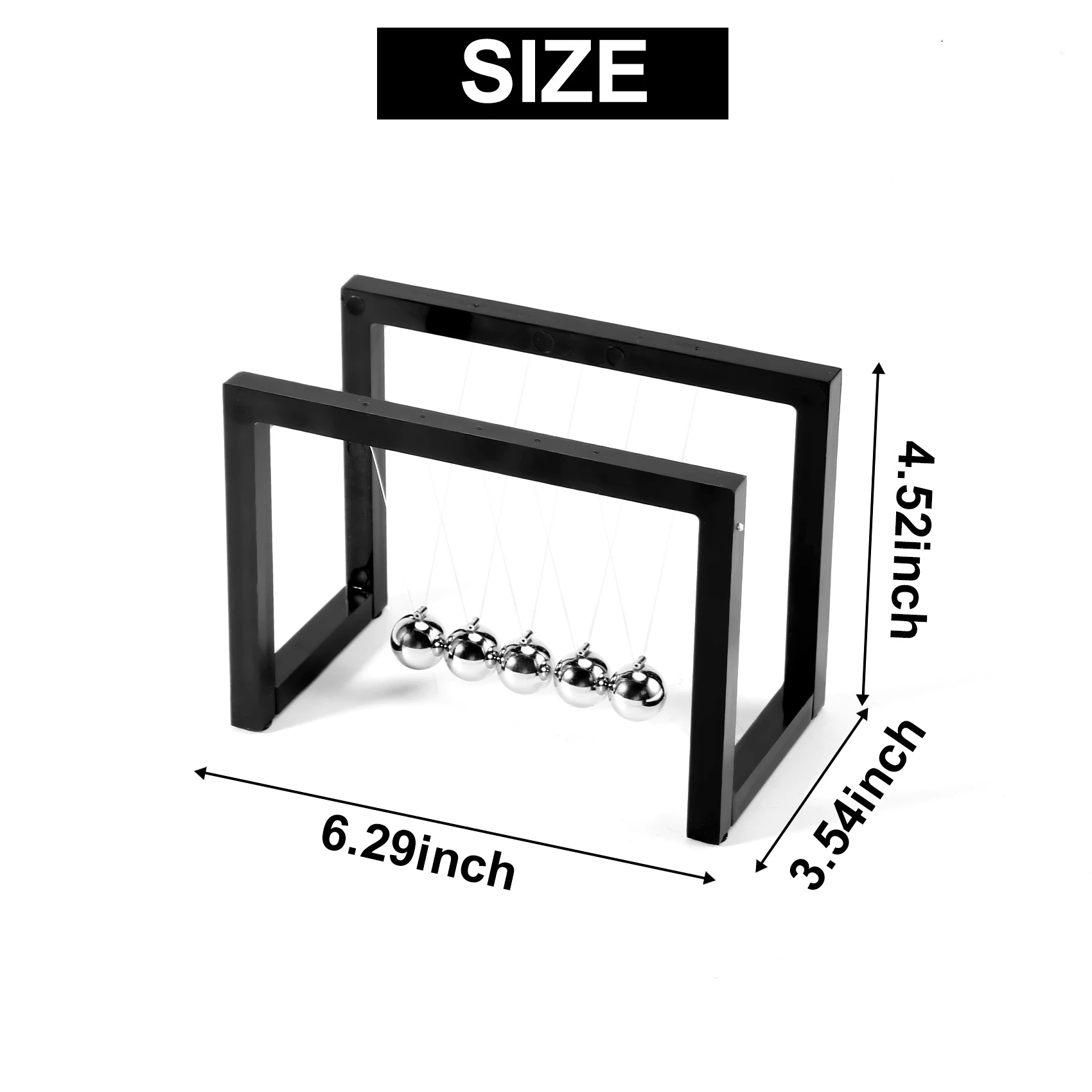 Newton Balls Cradle Balance Ball Newtons Pendulum Ornaments Home Decorations Desk Decoraction Toy Gift Black TQ