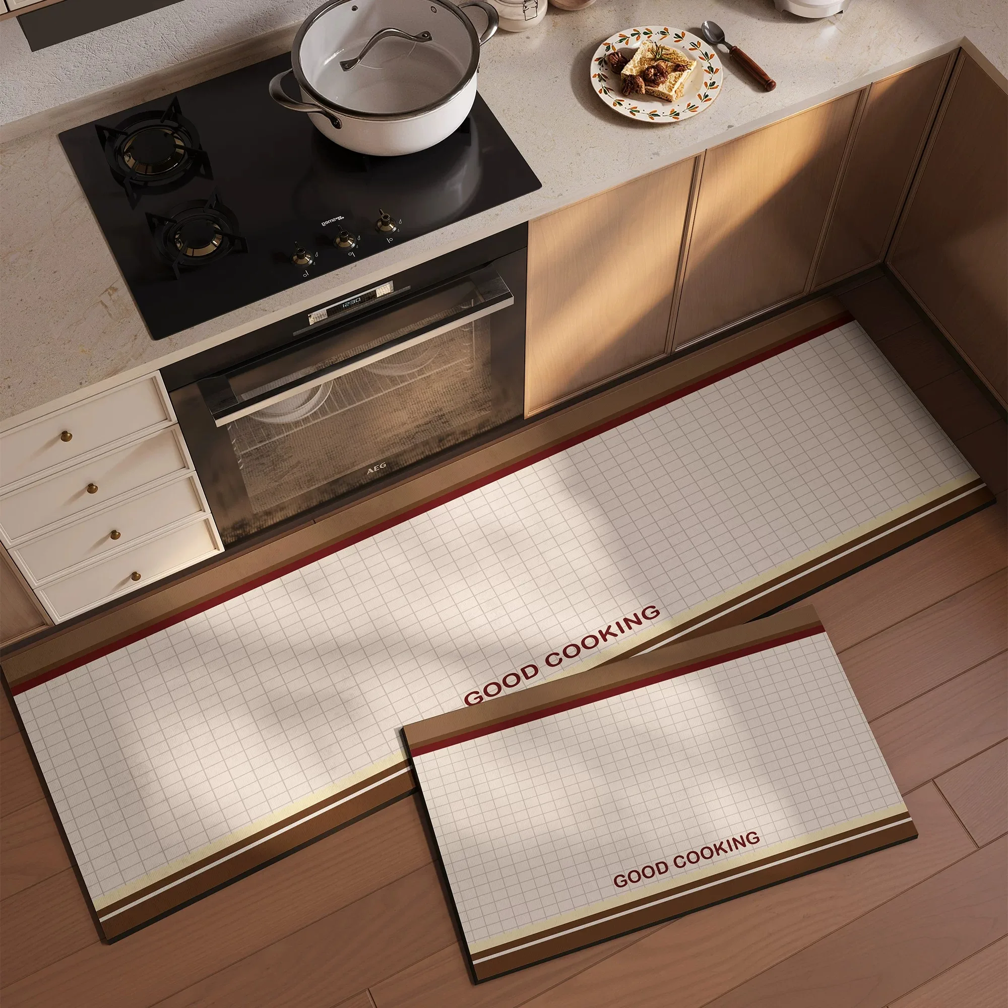 Plaid Modern Minimalism Kitchen Carpet Dirty Resistant Oil-proof Washable Mat Long Strip Runner Rugs Non-slip Mats Tapis Cuisine