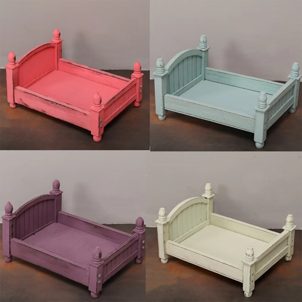 Newborn Photography Props Assembled Small Wooden Bed Posing Decoration Furniture Fotografia Studio Baby Photo Accessories