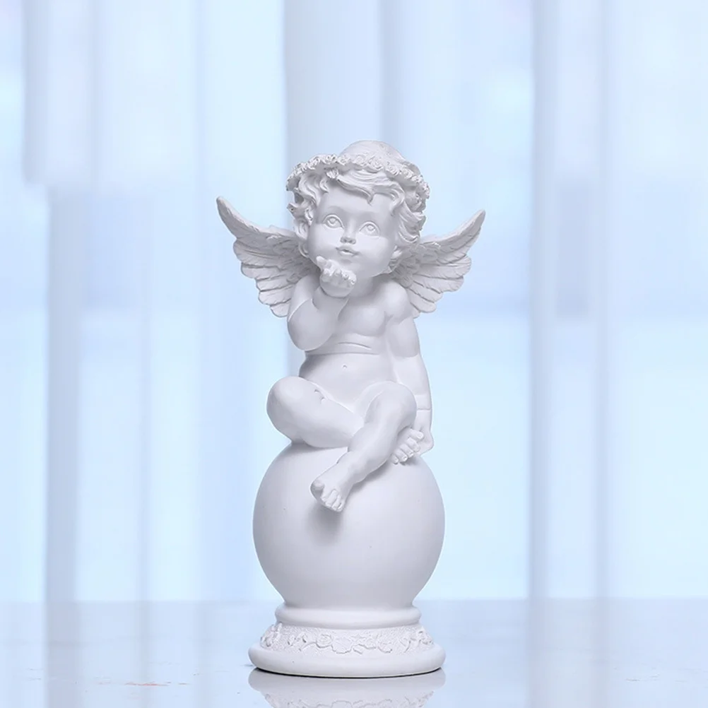 

Lovely Resin Angel Ornament for Garden Home Decoration Adorable Sitting Pose Excellent Craftsmanship Unique Decorative Accent