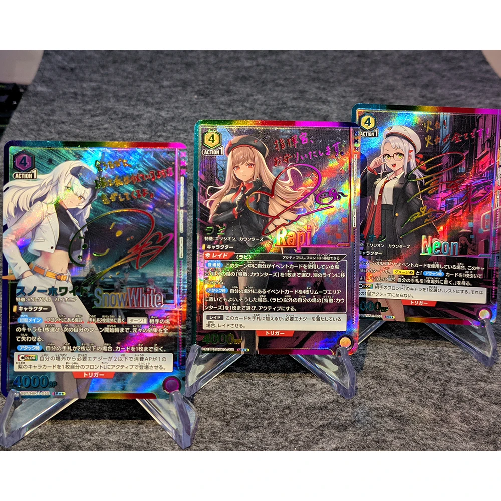 6 teile/satz anime ws sammlung ssr karten göttin des sieges nikke hongryeon signature card vergoldung brechende farb blitz geschenke
