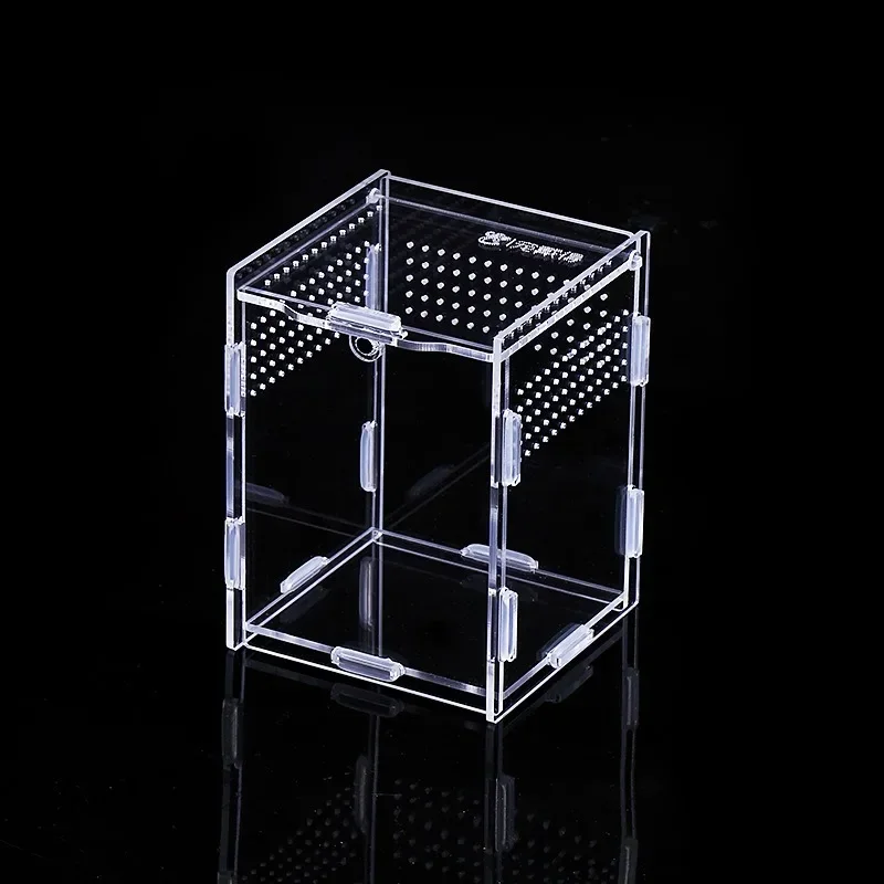 Acrylic Transparent Reptile Terrarium Breeding Box Turtle Cage Nano Arboreal Tarantula Enclosure Dearded Dragon Reptiles Habitat