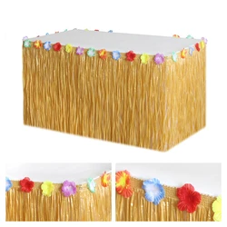 Hawaiian Party Grass Table Skirt Decoration Tropical Luau Theme Birthday Party Supplies Hawaii Summer Beach Wedding Decorations