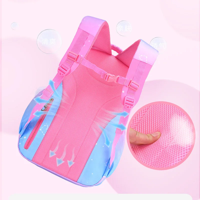 Primary School Bag for Teenage Girls Students Backpack Cute Pink Color Children's Backpack Large Capacity Kids School Bag