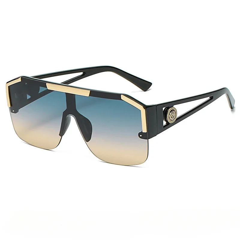 

New integrated lenses Lion King one-piece sunglasses European and American sports goggles, trendy cross-border hollow sunglasses