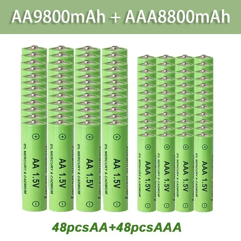 

2024 new AA+AAA rechargeable 1.5V AA9800mAh/AAA 8800mah alkaline Nickel–metal hydride battery flashlight toy MP3 player