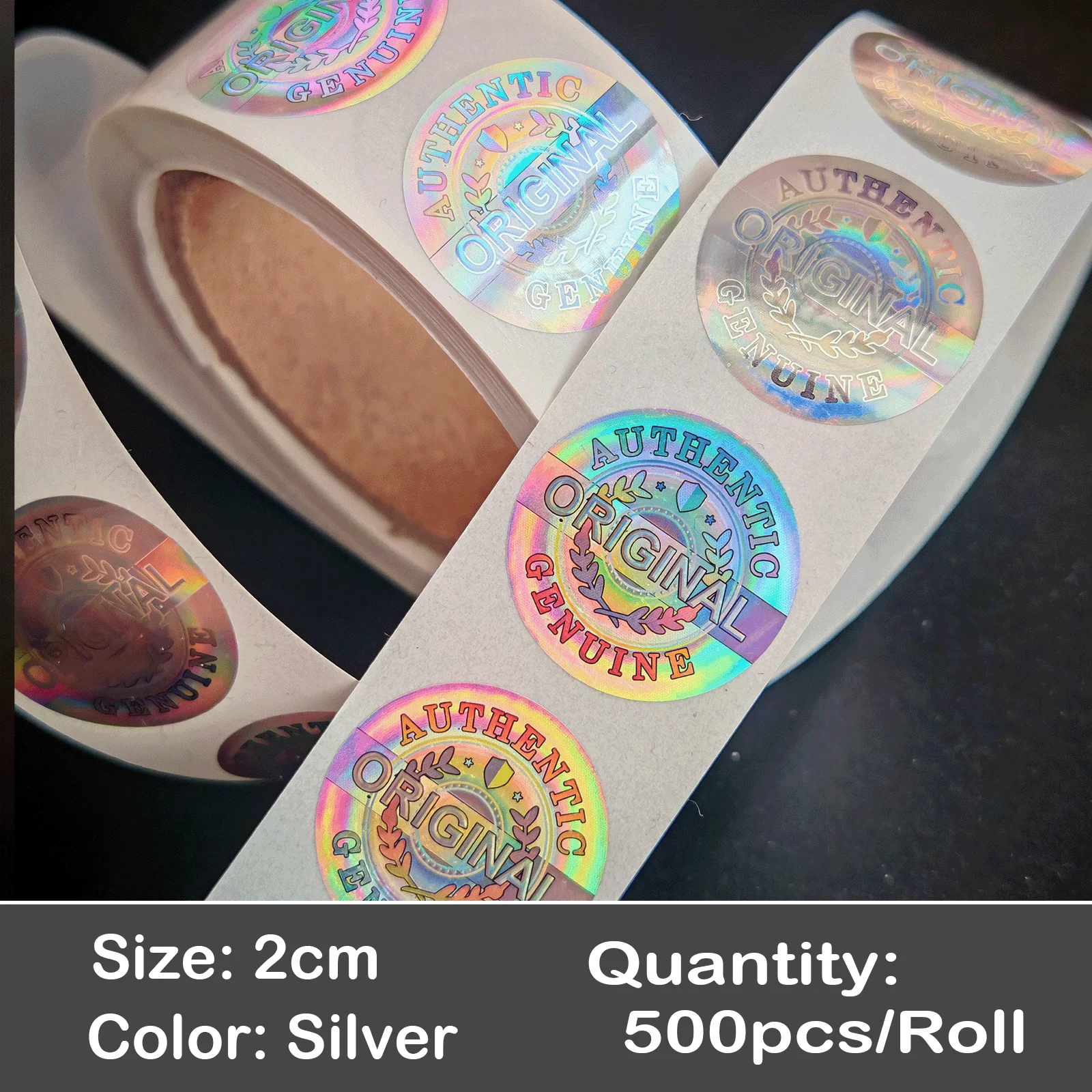 500 Stück pro Rolle Hologramm Manipulationssichere Aufkleber Original Echte Sicherheits-Garantie-Siegel-Etiketten Universelles Erd-Design 15mm