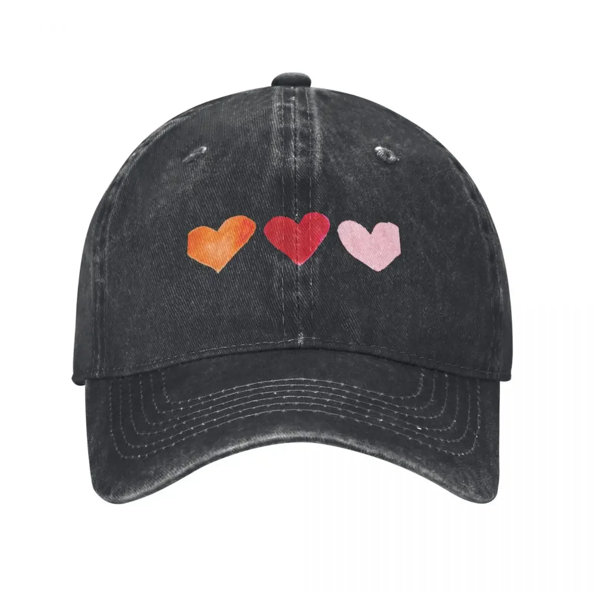 

Warm pink and orange heart print Baseball Cap Rave Mountaineering Women's Beach Visor Men's