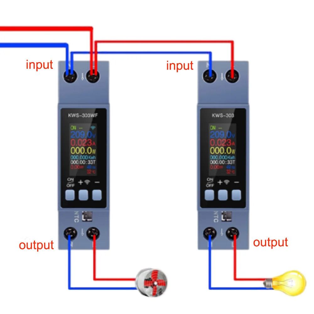 AC85-290V 8 in 1 TFT Color Screen 2 Phase AC Meter Voltage Current Power Meter Timer Relay KWH Meter Electric Frequency Meter