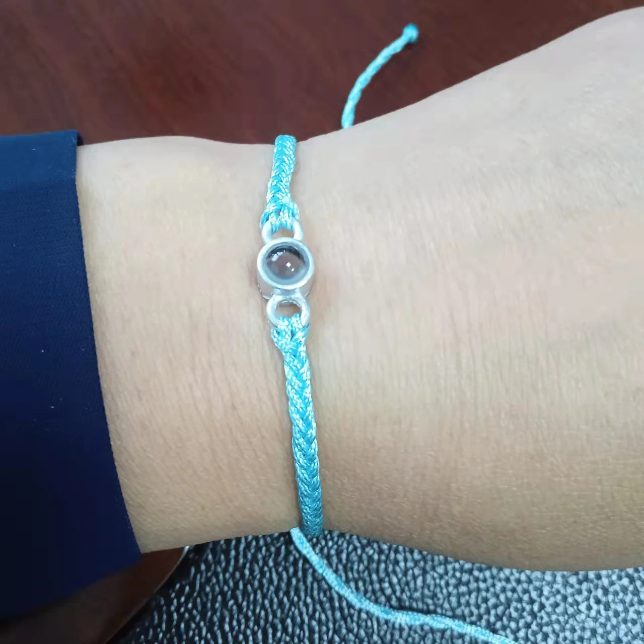 Custom Projection Braided Bracelet Personalized Stainless Steel Photo Bracelet Custom Jewelry Memorial Birthday Christmas Gift
