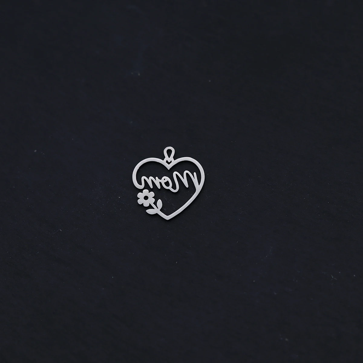 3pcs Sweet Flower Mom Heart Line DIY Chanrms Stainless Steel Pendant Charms for Jewelry Making Bracelets Necklace Accessories