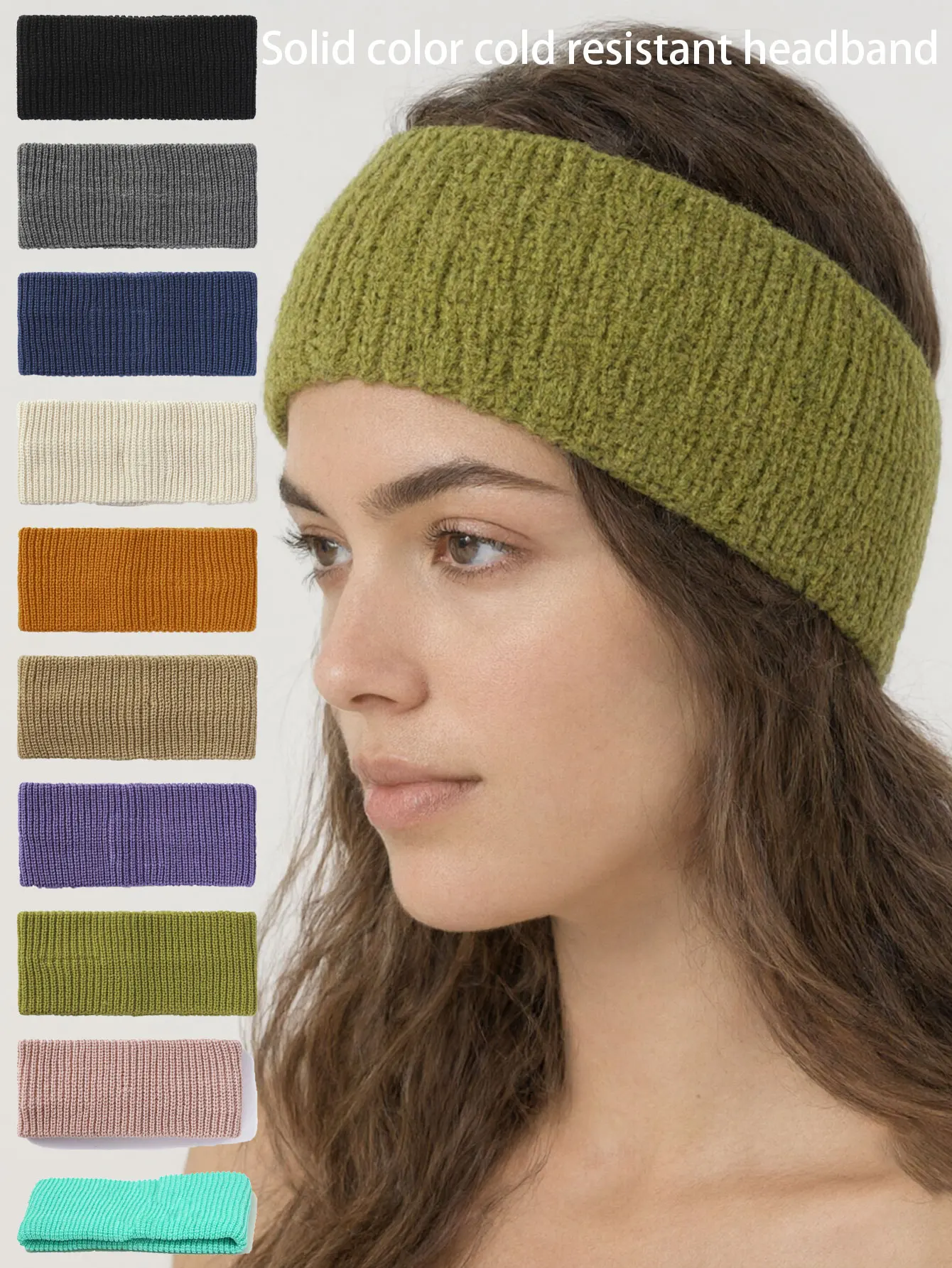 Solid color headband, knitted yarn headband, hair accessory, face wash, simple compression headband cover