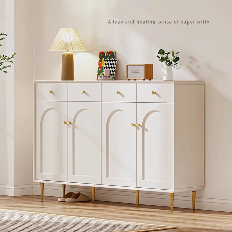 

Cream Style Shoe Cabinet French White Modern Luxury Entrance Cabinet Large Capacity Storage Cabinets Sapateira Furniture WKSC