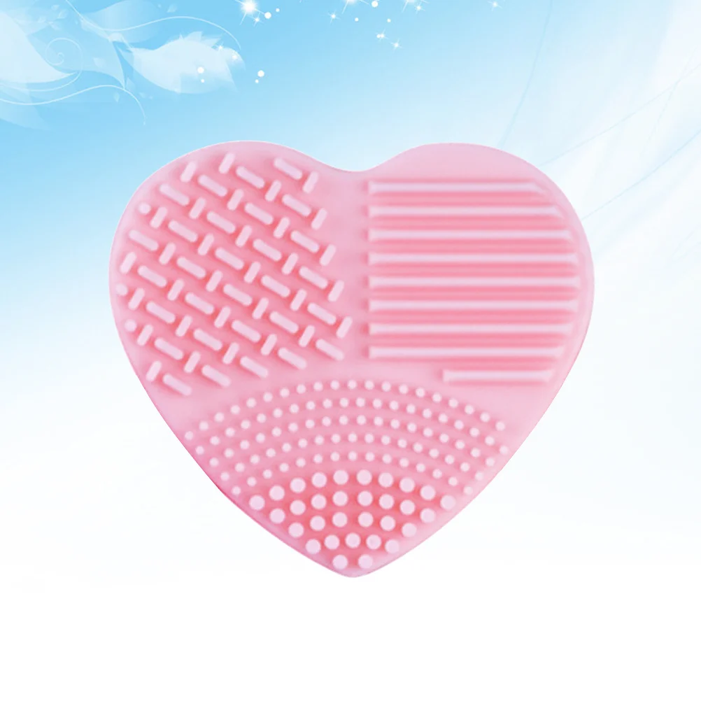 

Heart Shaped Silicone Cleaning Pad Rose Red Makeup Brush Washer Tool Gentle Scrub Deep Clean Portable Holder for All Brush Types