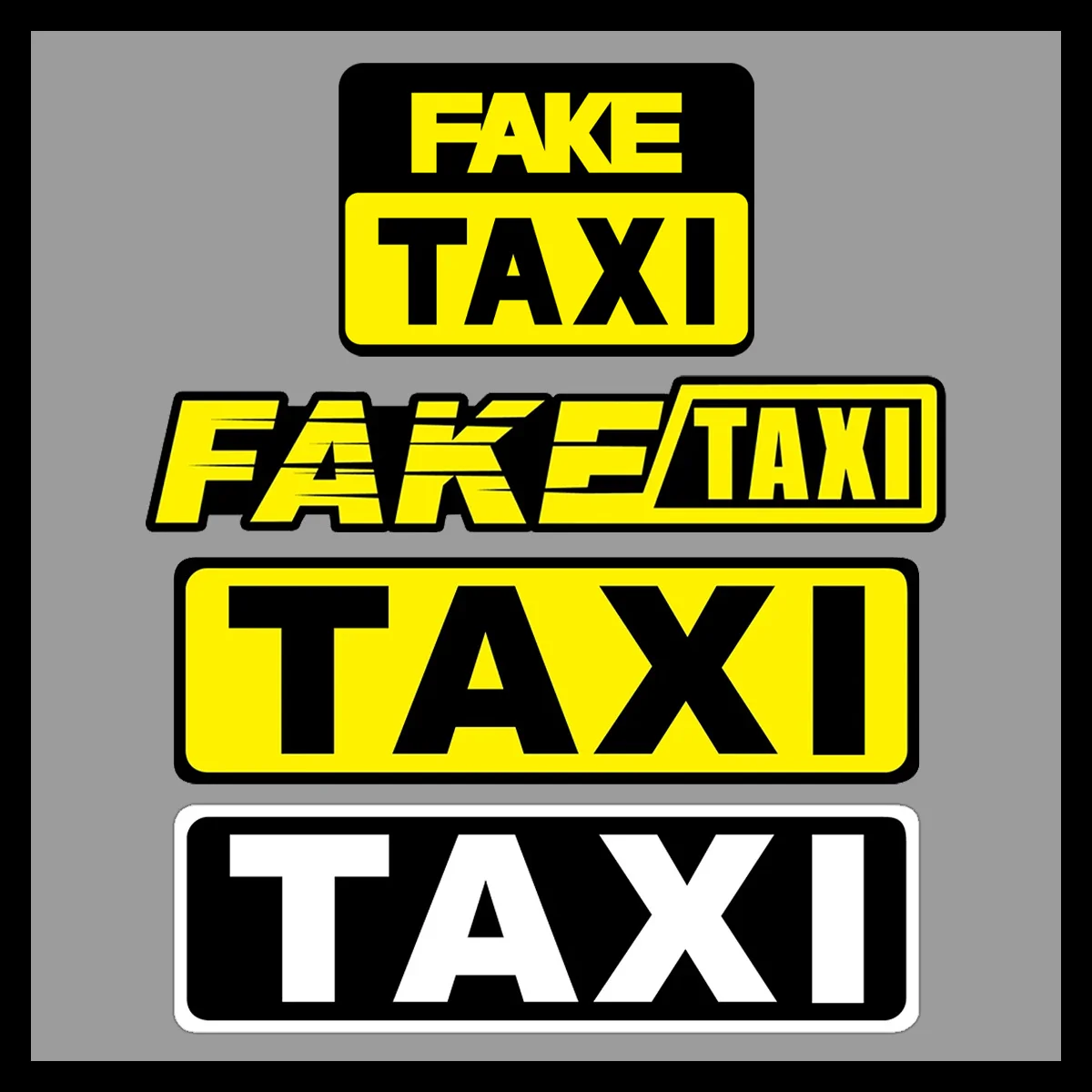 2PCS Multi Style Fake Taxi Vinyl Stickers For Car Body Funny Personalized Decor