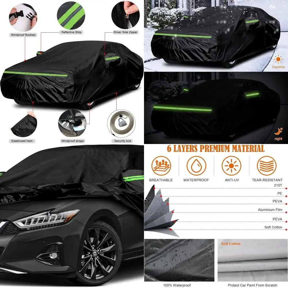 

Custom-Fit 1999-2023 Nissan Maxima Car Cover, 6-Layer Weatherproof with Zippered Access & Wind Bands for Protection