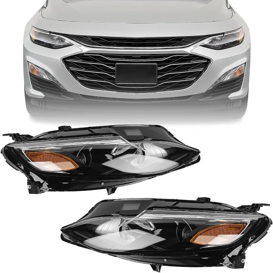 

Фары в сборе, совместимые с галогенными фарами Chevy Malibu 20192022, для левой и правой пассажирской стороны, левый и правый, высокий