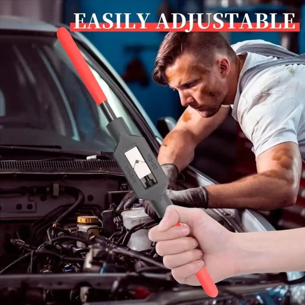 

Black & Red Adjustable Tap Wrench Non-Slip Plastic-Dipped Handle Screw Holder Reamer metalworking plumbing