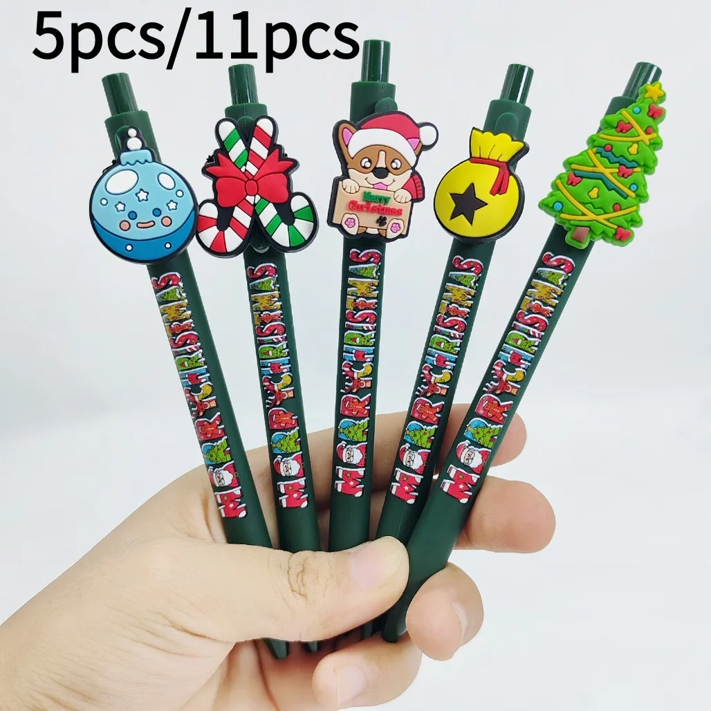 5pcs/11pcs Christmas themed ballpoint pen, creative Christmas themed gift pen, student writing signature document