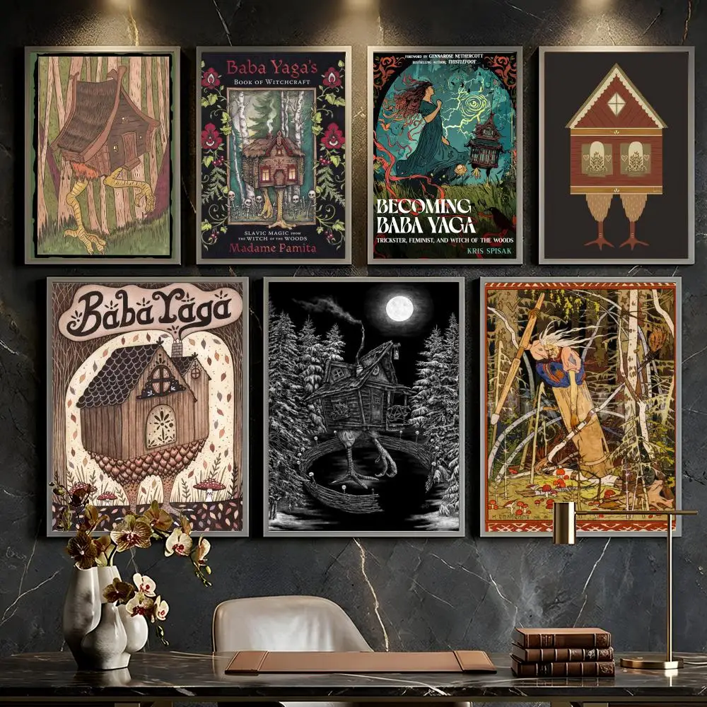 Baba Yaga Witch House Abstract Vintage Poster --HD-- Self-Ad