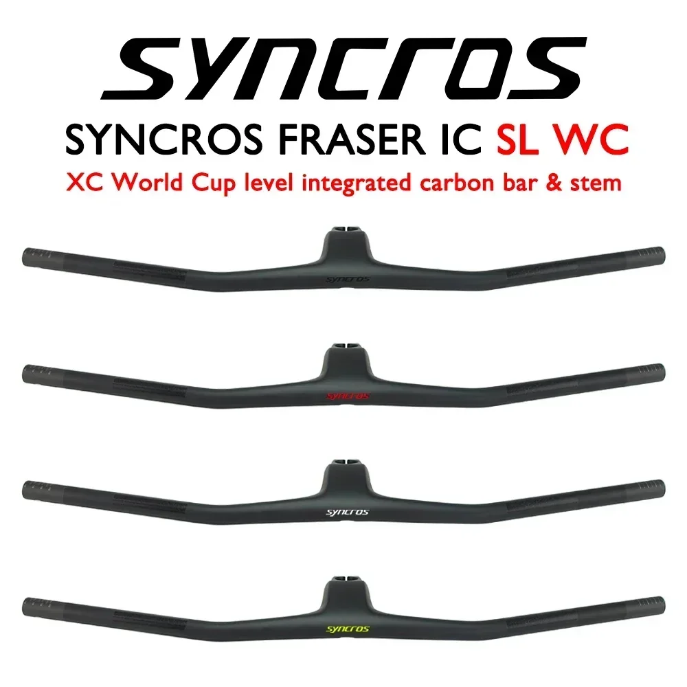 FRASER IC SL WC SyncrosCarbon Fiber -20° MTB Bicycle Integrated Handlebar With Stem 70/80/90/100mm Bike Accessories  Four Color