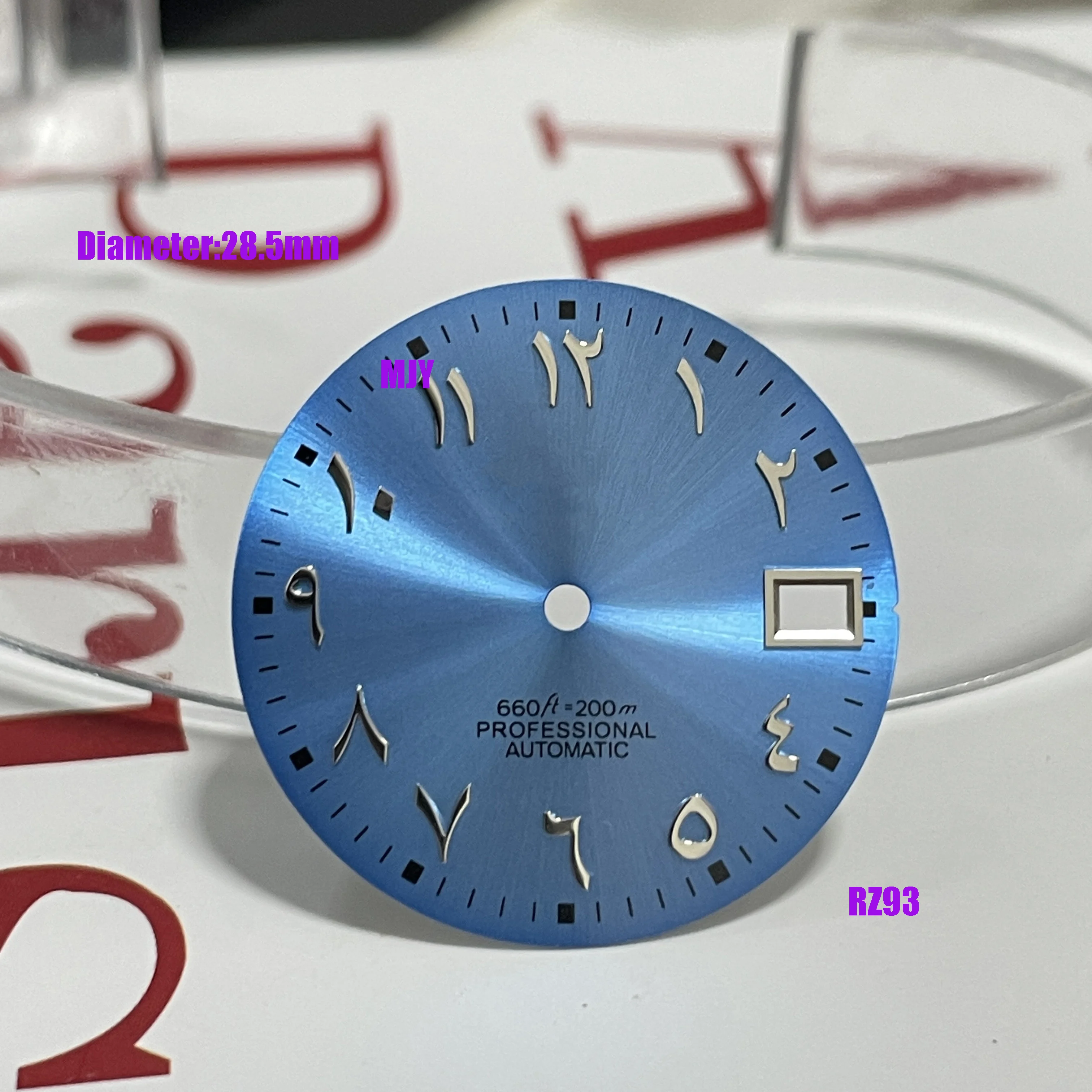 싱글 스카이라이트 28.5mm S 로고 아라비아 숫자 다이얼 nh35 36 무브먼트 S 시계 부품 무광 시계 수리 도구